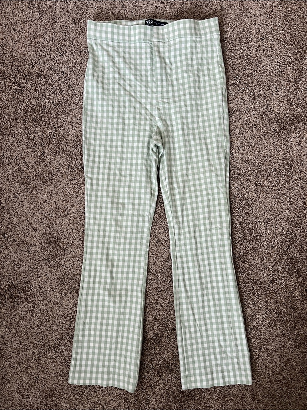 Zara Green Gingham Trouser